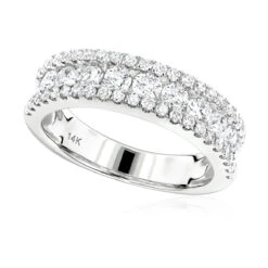 Luxurman 14K White Gold Round Diamond Wedding Band For Women 1.65ct