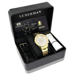 Luxurman Liberty Men's Diamond Watch For Sale 0.2ct Yellow Gold Plated Swiss 10 Luxurman Liberty Men's Diamond Watch For Sale 0.2ct Yellow Gold Plated Swiss -Its Hot Jewelry Shop luxurman liberty mens diamond watch for sale 02ct yellow gold plated 4