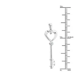 Luxurman Love Quotes Necklace Sterling Silver Diamond Key Pendant For Women -Its Hot Jewelry Shop luxurman love quotes necklace sterling silver diamond key pendant for women ruler