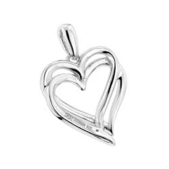 Luxurman Love Quotes Necklace Sterling Silver Double Hearts Diamond Pendant -Its Hot Jewelry Shop luxurman love quotes necklace sterling silver double hearts diamond pendant back