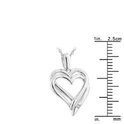 Luxurman Love Quotes Necklace Sterling Silver Double Hearts Diamond Pendant -Its Hot Jewelry Shop luxurman love quotes necklace sterling silver double hearts diamond pendant ruler