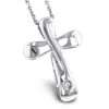 Luxurman Love Quotes Necklaces: Sterling Silver Small Diamond Cross Pendant