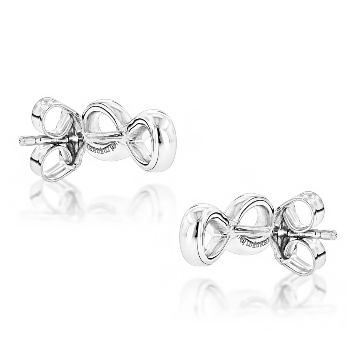 Luxurman Love Quotes: Small Diamond Infinity Earrings Sterling Silver Studs 4 Luxurman Love Quotes: Small Diamond Infinity Earrings Sterling Silver Studs - Image 2