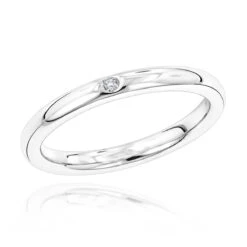 Luxurman Love Quotes: Women's Stackable Sterling Silver Diamond Wedding Ring