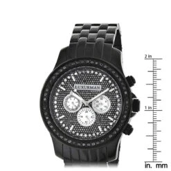 Luxurman Men's Black Diamond Watch 2.25ct 11 Luxurman Men's Black Diamond Watch 2.25ct -Its Hot Jewelry Shop luxurman mens black diamond watch 225ct p 44421 ruler
