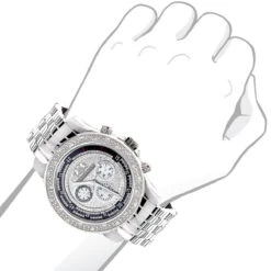 Luxurman Men's Paved Dial Diamond Bezel Watch 0.25ct -Its Hot Jewelry Shop luxurman mens diamond watch 025ct p 44425bod