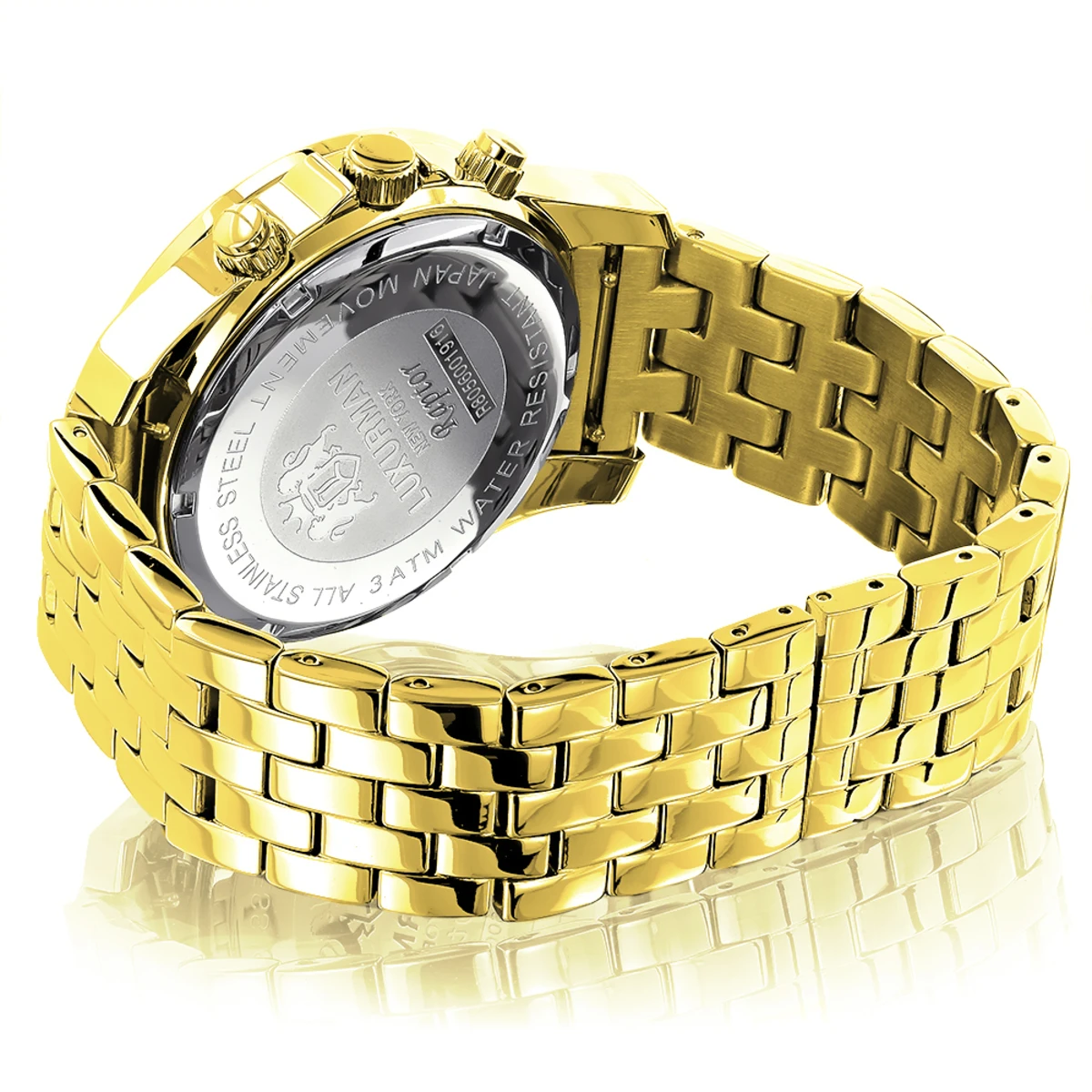 Luxurman Men's Diamond Watch 0.25ct Yellow Gold Tone 4 Luxurman Men's Diamond Watch 0.25ct Yellow Gold Tone - Image 2