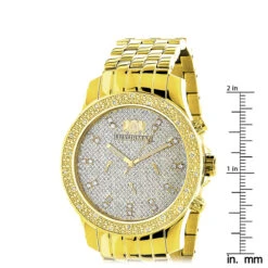 Luxurman Men's Diamond Watch 0.25ct Yellow Gold Tone 11 Luxurman Men's Diamond Watch 0.25ct Yellow Gold Tone -Its Hot Jewelry Shop luxurman mens diamond watch 025ct yellow gold tone ruler