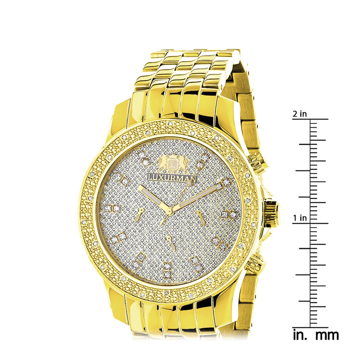 Luxurman Men's Diamond Watch 0.25ct Yellow Gold Tone 7 Luxurman Men's Diamond Watch 0.25ct Yellow Gold Tone - Image 5