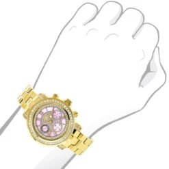 Luxurman Montana Ladies Diamond Watch 2ct Yellow Gold Plated Pink MOP -Its Hot Jewelry Shop luxurman montana ladies diamond watch 2ct yellow gold plated pink mop 3
