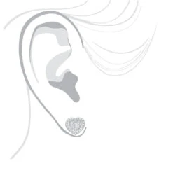 Luxurman Platinum Diamond Heart Earrings Studs 0.5ctw -Its Hot Jewelry Shop luxurman platinum diamond heart earrings studs 05ctw bod