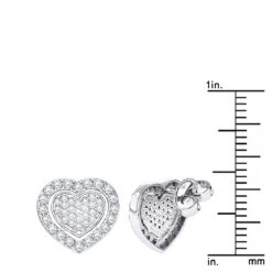 Luxurman Platinum Diamond Heart Earrings Studs 0.5ctw -Its Hot Jewelry Shop luxurman platinum diamond heart earrings studs 05ctw rulerwh