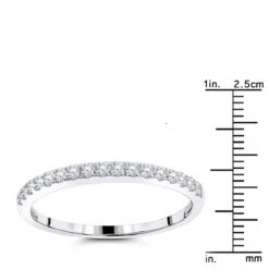 Luxurman Stackable 14K White Gold Thin Diamond Wedding Band For Women 0.25c -Its Hot Jewelry Shop luxurman stackable rings 14k gold thin diamond wedding band for women 025c rulerwh