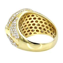 Luxurman Statement Men's Diamond 14K Yellow Gold Pinky Ring Round Shape 3.75c -Its Hot Jewelry Shop luxurman statement mens diamond rings 14k gold pinky ring round shape 3 75c backye