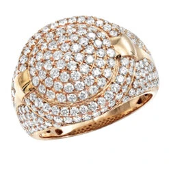 Luxurman Statement Men's Diamond 14K Yellow Gold Pinky Ring Round Shape 3.75c -Its Hot Jewelry Shop luxurman statement mens diamond rings 14k gold pinky ring round shape 3 75c ro