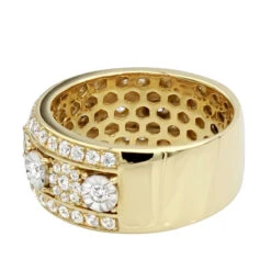 Luxurman Unique Men's Diamond Wedding Band 14K Yellow Gold 2.25ct Anniversary Ring -Its Hot Jewelry Shop luxurman unique mens diamond wedding band 14k gold 2 25ct anniversary ring backye