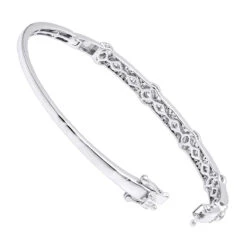Luxurman Unique Stackable Diamond Bangle Bracelet For Women 14K White Gold 2ct -Its Hot Jewelry Shop luxurman unique stackable diamond bangle bracelet for women in 14k gold 2ct backwh