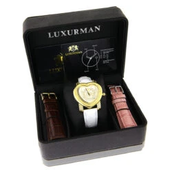 Luxurman Ladies Diamond Heart Watch 0.30ct Yellow Gold Plated 8 Luxurman Ladies Diamond Heart Watch 0.30ct Yellow Gold Plated -Its Hot Jewelry Shop luxurman watches ladies diamond heart watch 030ct yellow gold plated p 46683box