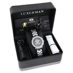 Luxurman Ladies Diamond Watch 3ct Black -Its Hot Jewelry Shop luxurman watches ladies diamond watch 3ct black p 43231box