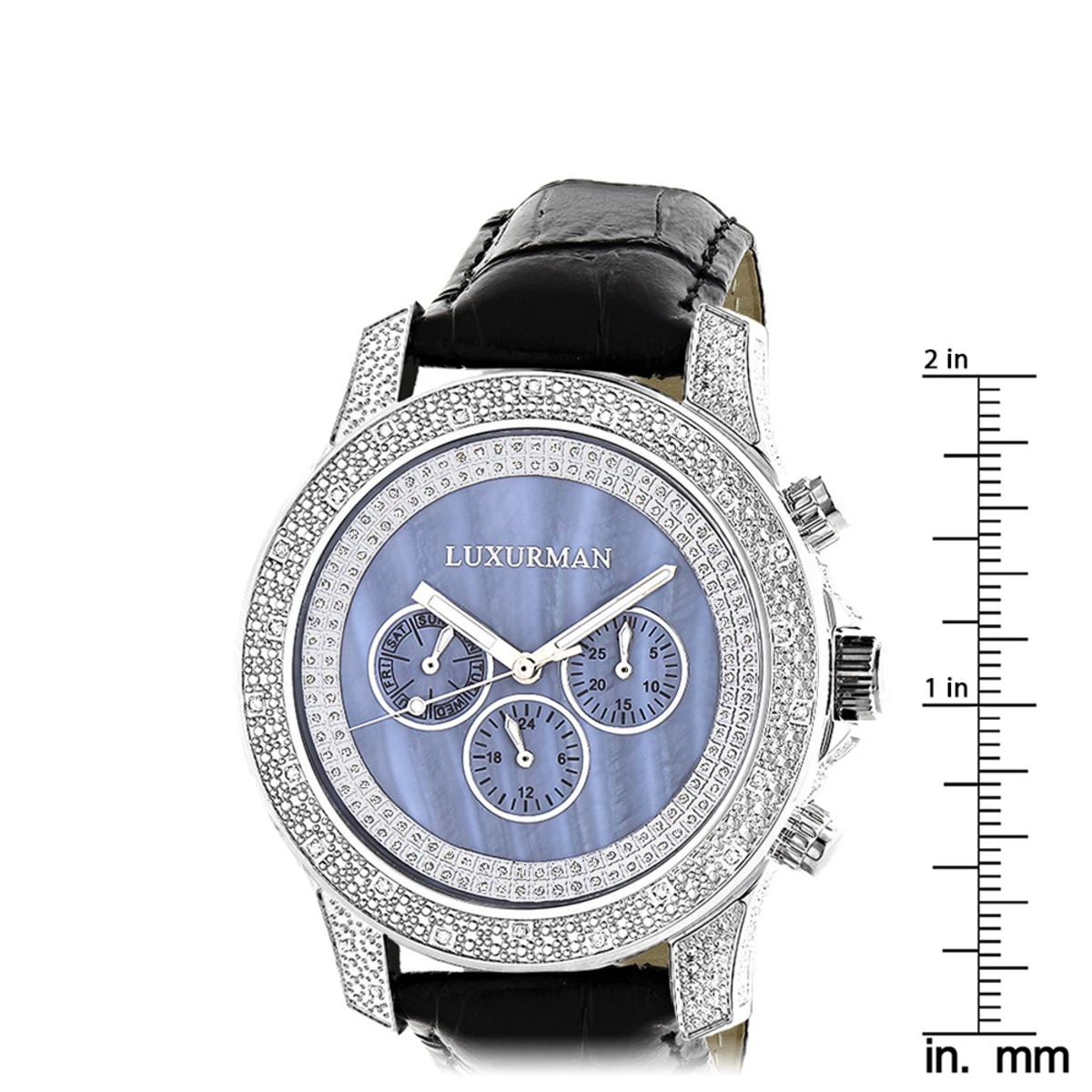 Luxurman Men's Diamond Watch 0.50ct Blue Freeze 7 Luxurman Men's Diamond Watch 0.50ct Blue Freeze - Image 5