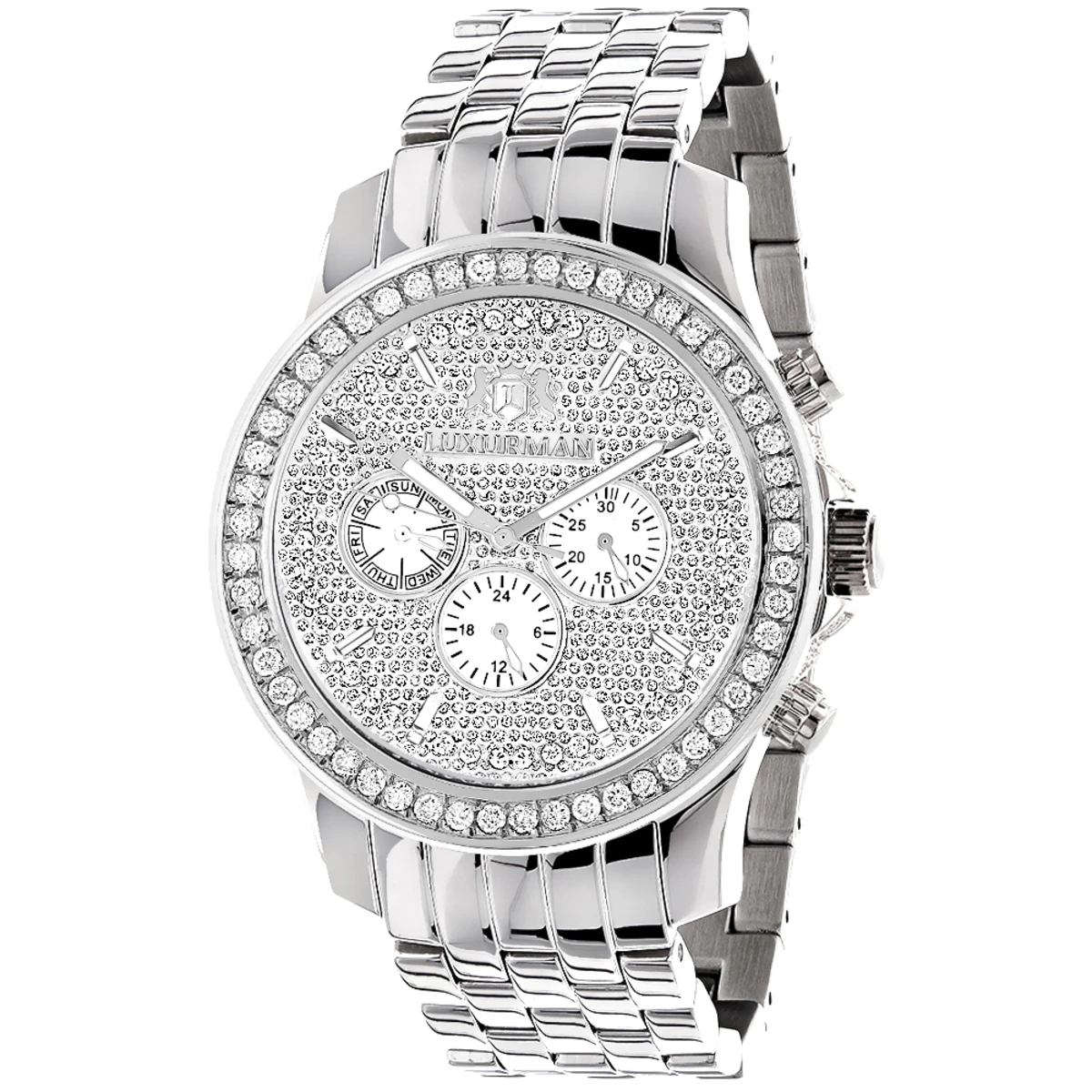 Luxurman Men's Diamond Watch 3ct 3 Luxurman Men's Diamond Watch 3ct