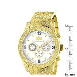 Luxurman Men's Real Diamond Watch 1.25ct Yellow Gold Plated -Its Hot Jewelry Shop luxurman watches mens real diamond watch 125ct p 8265 ruler