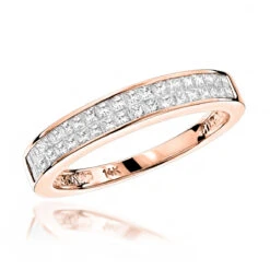 Luxurman 1 Carat Princess Cut Diamond Wedding Band 14K White Gold -Its Hot Jewelry Shop luxurman wedding rings 1 carat princess cut diamond wedding band 14k gold ro