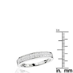 Luxurman 1 Carat Princess Cut Diamond Wedding Band 14K White Gold -Its Hot Jewelry Shop luxurman wedding rings 1 carat princess cut diamond wedding band 14k gold rulerwh