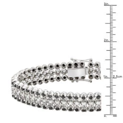 Luxurman White And Black Diamond Tennis Bracelet For Men 10K White Gold 8.5ct 13 Luxurman White And Black Diamond Tennis Bracelet For Men 10K White Gold 8.5ct -Its Hot Jewelry Shop luxurman white and black diamond tennis bracelet for men in 14k gold 85ct rulerwh