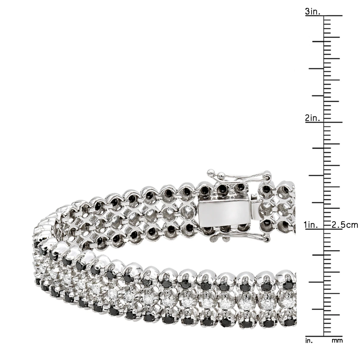 Luxurman White And Black Diamond Tennis Bracelet For Men 10K White Gold 8.5ct 8 Luxurman White And Black Diamond Tennis Bracelet For Men 10K White Gold 8.5ct - Image 6
