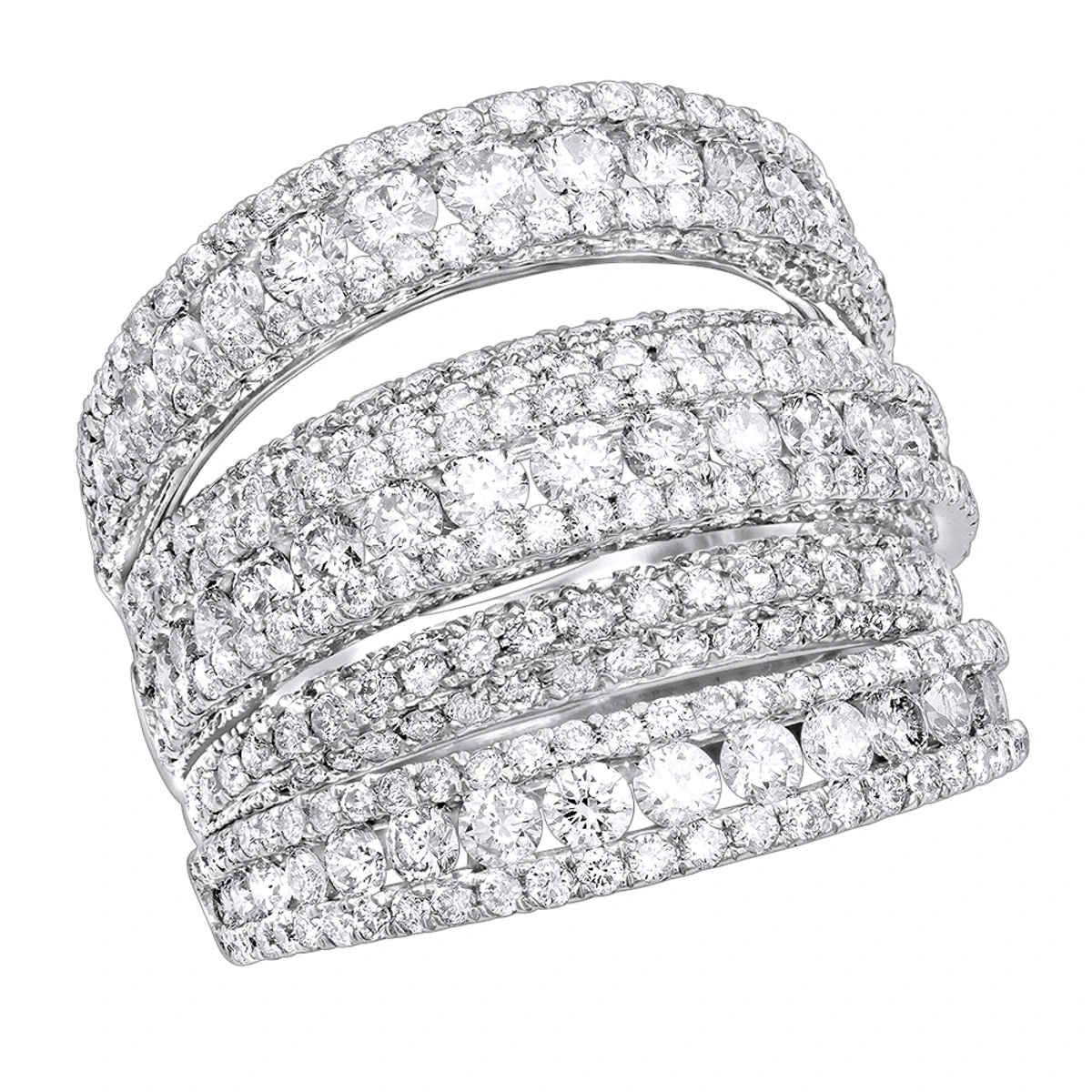 Luxurman Women's Oversized Fashion Cocktail Ring With Diamonds 3.75 14K White Gold 3 Luxurman Women's Oversized Fashion Cocktail Ring With Diamonds 3.75 14K White Gold