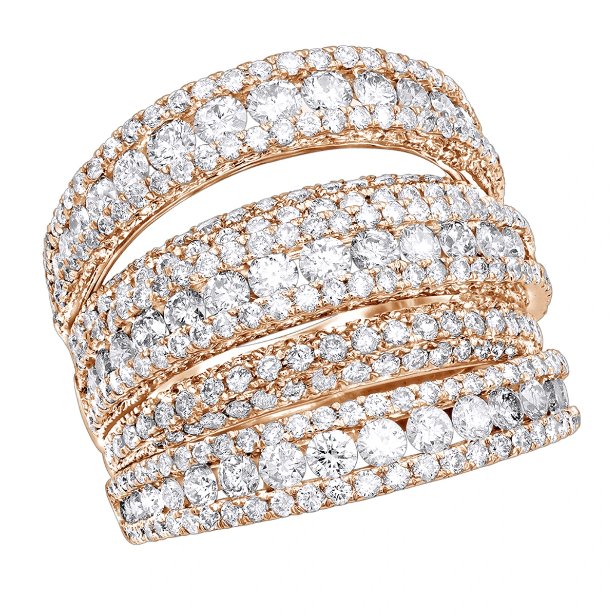 Luxurman Women's Oversized Fashion Cocktail Ring With Diamonds 3.75 14K White Gold 5 Luxurman Women's Oversized Fashion Cocktail Ring With Diamonds 3.75 14K White Gold - Image 3