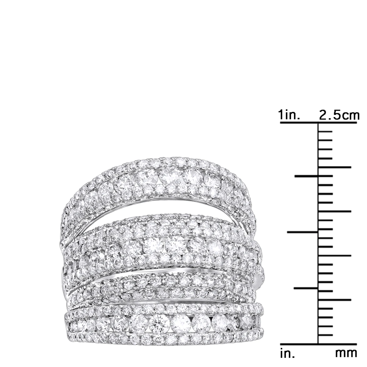 Luxurman Women's Oversized Fashion Cocktail Ring With Diamonds 3.75 14K White Gold 8 Luxurman Women's Oversized Fashion Cocktail Ring With Diamonds 3.75 14K White Gold - Image 6