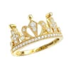 Luxurman Women's 14K Yellow Gold Queen Crown Ring With Diamonds 0.35ct -Its Hot Jewelry Shop luxurman womens rings 14k gold queen crown ring with diamonds 0 35ct mainye