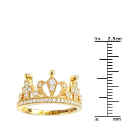 Luxurman Women's 14K Yellow Gold Queen Crown Ring With Diamonds 0.35ct 13 Luxurman Women's 14K Yellow Gold Queen Crown Ring With Diamonds 0.35ct -Its Hot Jewelry Shop luxurman womens rings 14k gold queen crown ring with diamonds 0 35ct rulerye