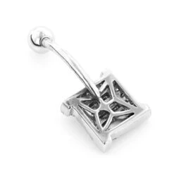 Luxury 14K White Gold Diamond Belly Button Ring 0.53ct -Its Hot Jewelry Shop luxury body jewelry gold diamond belly button ring 053ct 14k backwh