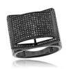 Men's 14K Black Plated Gold Black On Black Diamond Ring 1 Ct