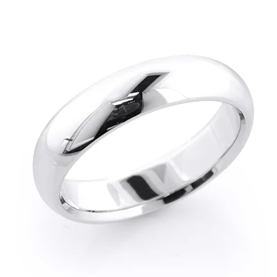 Men's 14K White Gold Classic Wedding Band 5mm 3 Men's 14K White Gold Classic Wedding Band 5mm