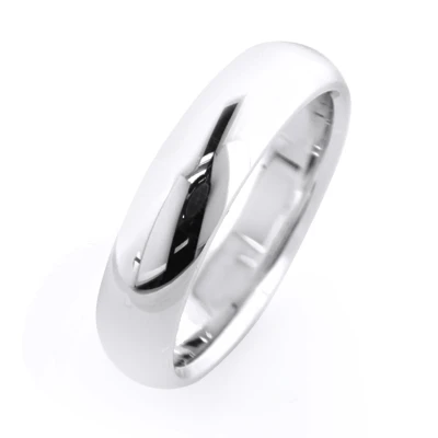 Men's 14K White Gold Classic Wedding Band 5mm 4 Men's 14K White Gold Classic Wedding Band 5mm - Image 2
