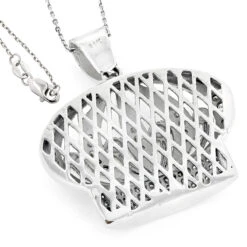 Men's 14K White Gold Crown Diamond Pendant 1.37ct 10 Men's 14K White Gold Crown Diamond Pendant 1.37ct -Its Hot Jewelry Shop mens 14k gold crown diamond pendant 137ct p 5928 backwh