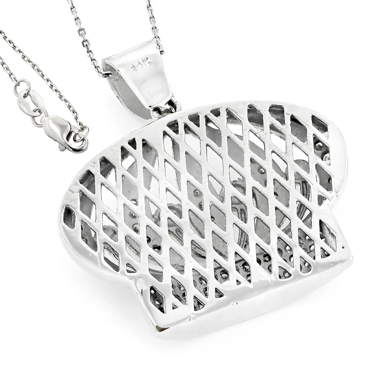 Men's 14K White Gold Crown Diamond Pendant 1.37ct 6 Men's 14K White Gold Crown Diamond Pendant 1.37ct - Image 4