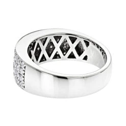 Men's 4 Row Diamond Wedding Band 1.39ct 14K White Gold -Its Hot Jewelry Shop mens 4 row diamond wedding band 139ct 14k gold p 44417 backwh