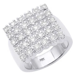 Men's 5 Row Diamond Ring W Round Diamonds 1.32ct -Its Hot Jewelry Shop mens 5 row diamond ring w round diamonds 132ct p 5910 20220903