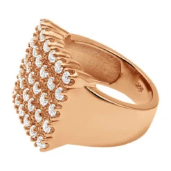 Men's 5 Row Diamond Ring W Round Diamonds 1.32ct -Its Hot Jewelry Shop mens 5 row diamond ring w round diamonds 132ct p 5910 back rose