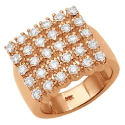 Men's 5 Row Diamond Ring W Round Diamonds 1.32ct -Its Hot Jewelry Shop mens 5 row diamond ring w round diamonds 132ct p 5910 rose