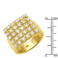 Men's 5 Row Diamond Ring W Round Diamonds 1.32ct -Its Hot Jewelry Shop mens 5 row diamond ring w round diamonds 132ct p 5910 ruler yellow