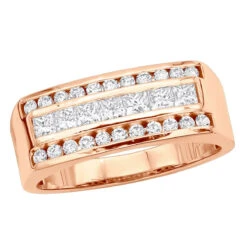 VS Round & Princess Cut Diamond Wedding Ring For Men 14K White Gold Anniversary Band 1.5ct 10 VS Round & Princess Cut Diamond Wedding Ring For Men 14K White Gold Anniversary Band 1.5ct -Its Hot Jewelry Shop mens anniversary ring vs round princess cut diamond wedding band 14k gold 15ct 010199 p ro