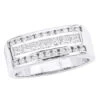 VS Round & Princess Cut Diamond Wedding Ring For Men 14K White Gold Anniversary Band 1.5ct -Its Hot Jewelry Shop mens anniversary ring vs round princess cut diamond wedding band 14k gold 15ct 010199 p wh