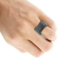 Men's Black Diamond Ring 0.55ct 10K Black Plated Gold -Its Hot Jewelry Shop mens black diamond ring 066ct 10k p 42277bod