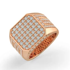 Boxy 4.5 Carat Men's Diamond 14K White Gold Statement Pinky Ring -Its Hot Jewelry Shop mens black diamond ring 14k 498ct p 40390 ro 1 20211124